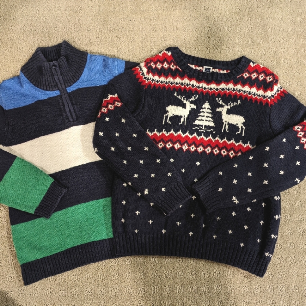 Two Boys Janie and Jack cotton sweaters size 5